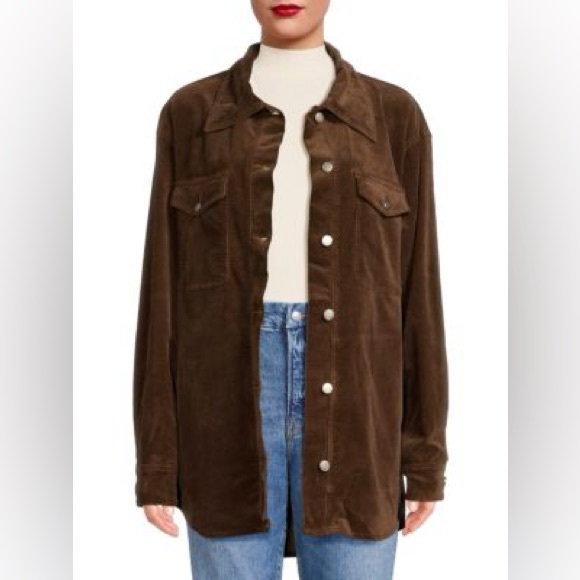 Good American Brown Utility Jacket Corduroy Classic casual comfort size 0 - Picture 1 of 7